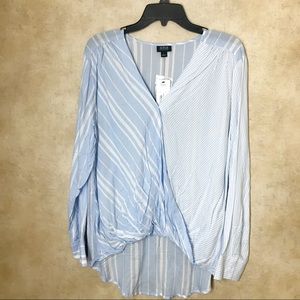 Blue Striped Blouse L